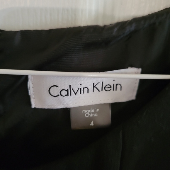 Calvin Klein Pleated Fit & Flare Sleeveless Black Dress Size 4 - Picture 7 of 7